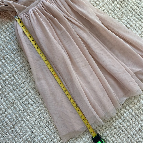 ASOS Pink Balletcore Sequin and Faux Feather Trim Midi Dress w Tulle Skirt US 0 - Picture 13 of 16